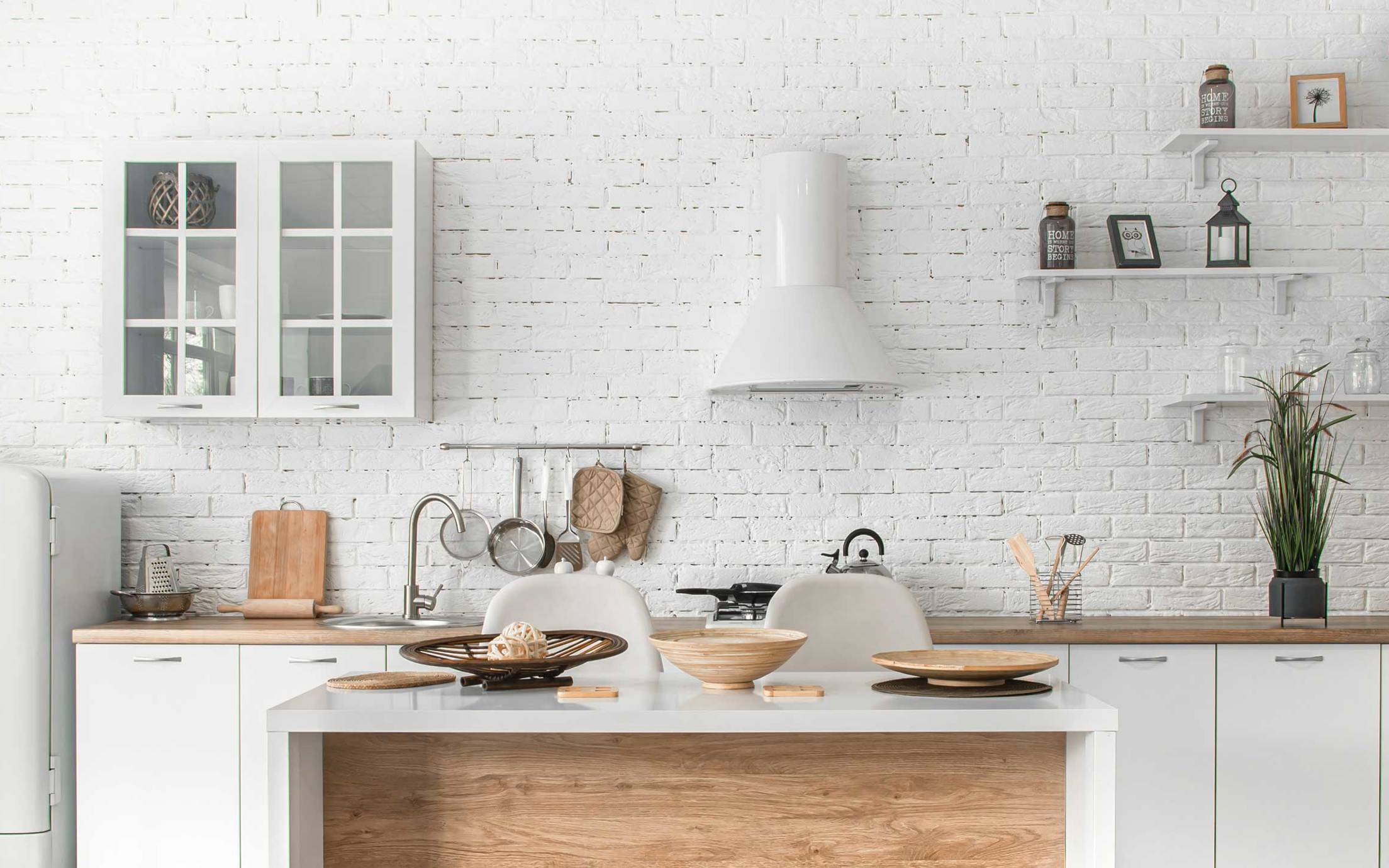 Residential kitchen with appliances