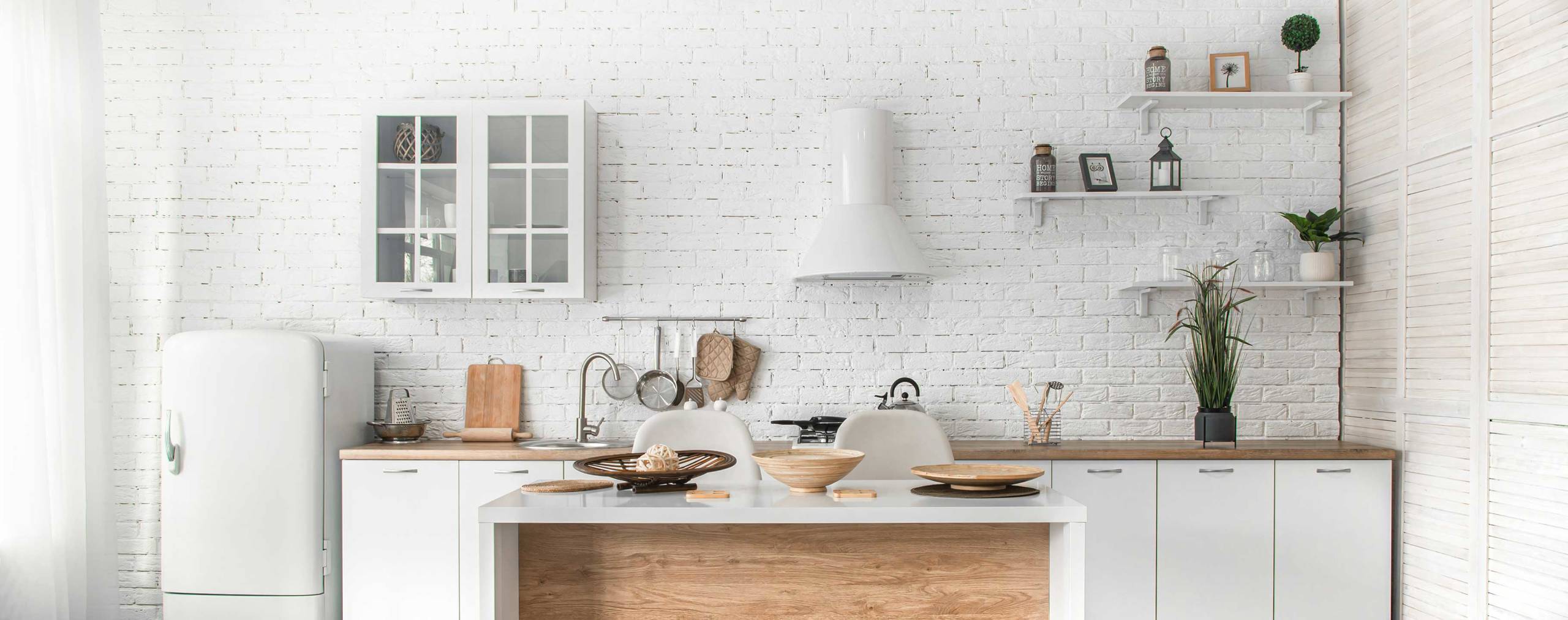 Residential kitchen with appliances