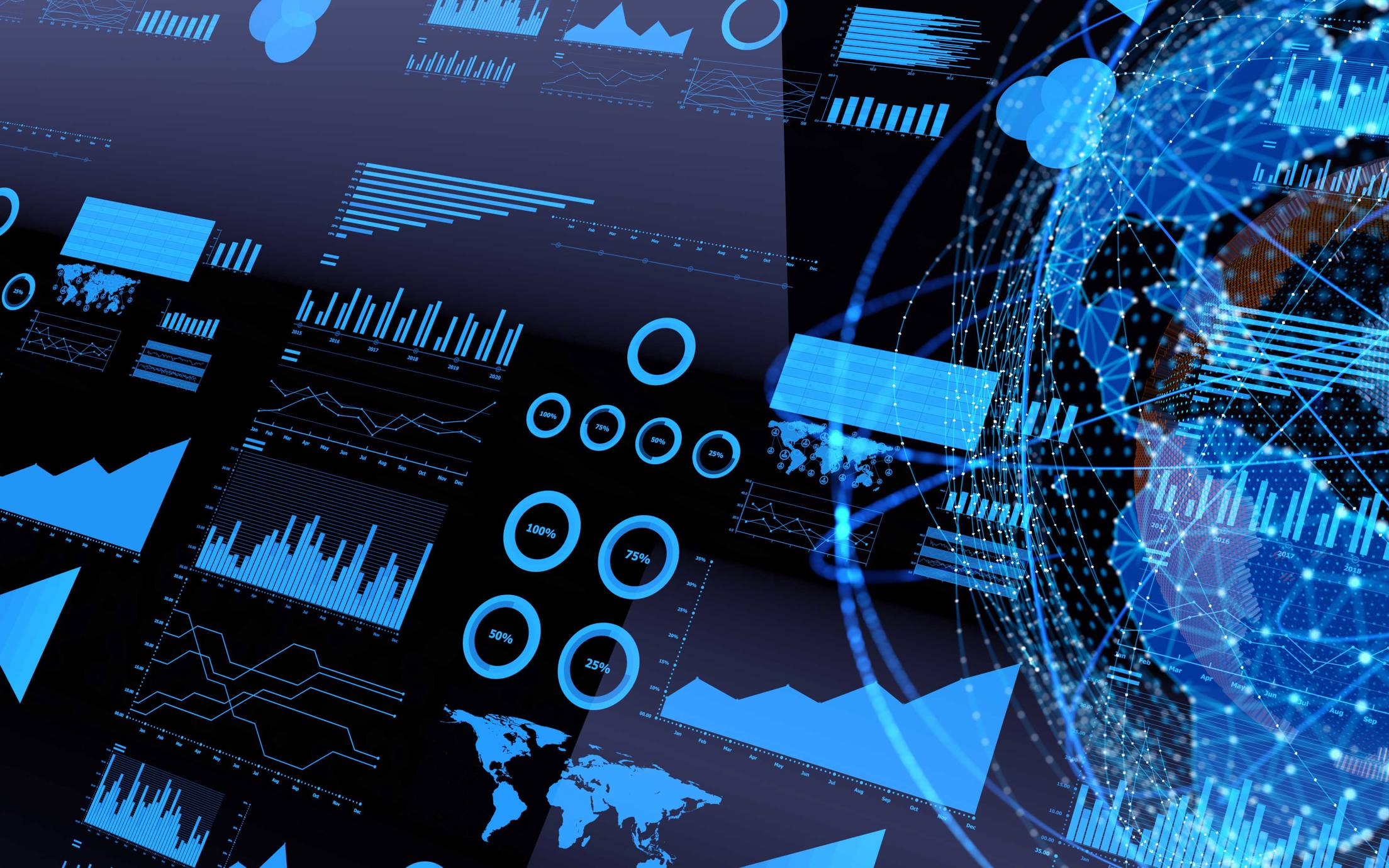 Futuristic monitoring dashboard