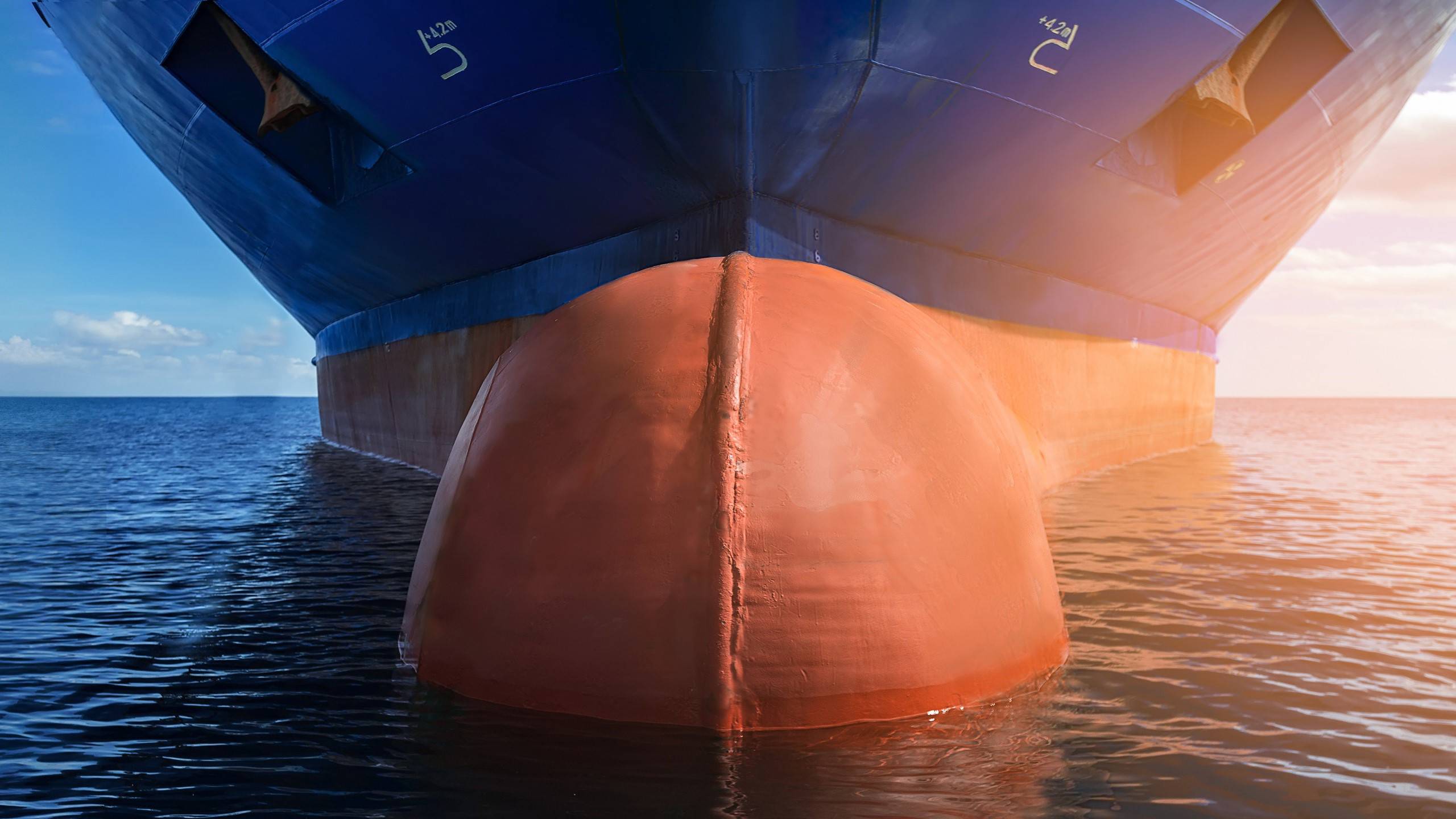 A ship hull above water