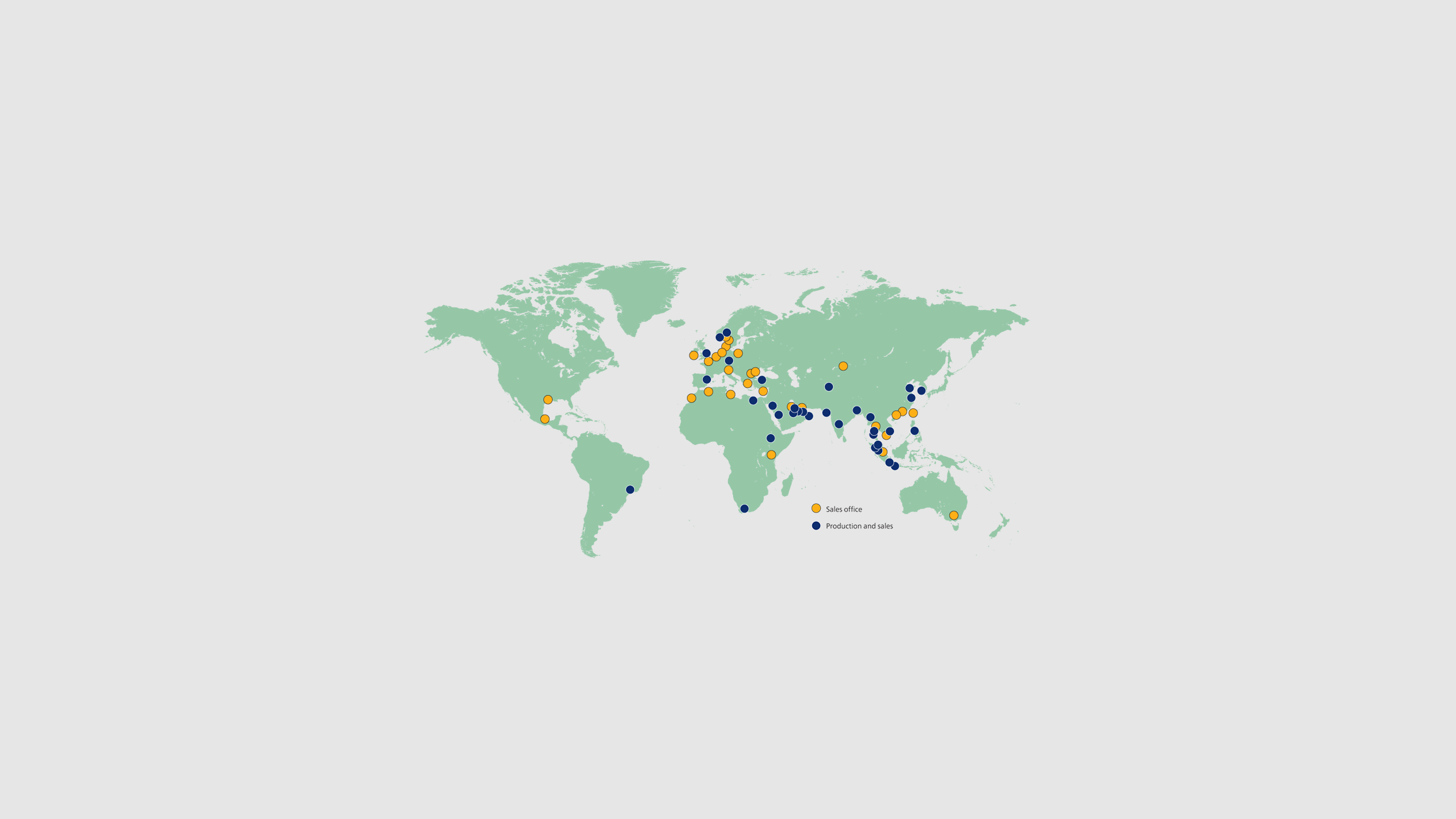 Map of Jotun's presence around the world