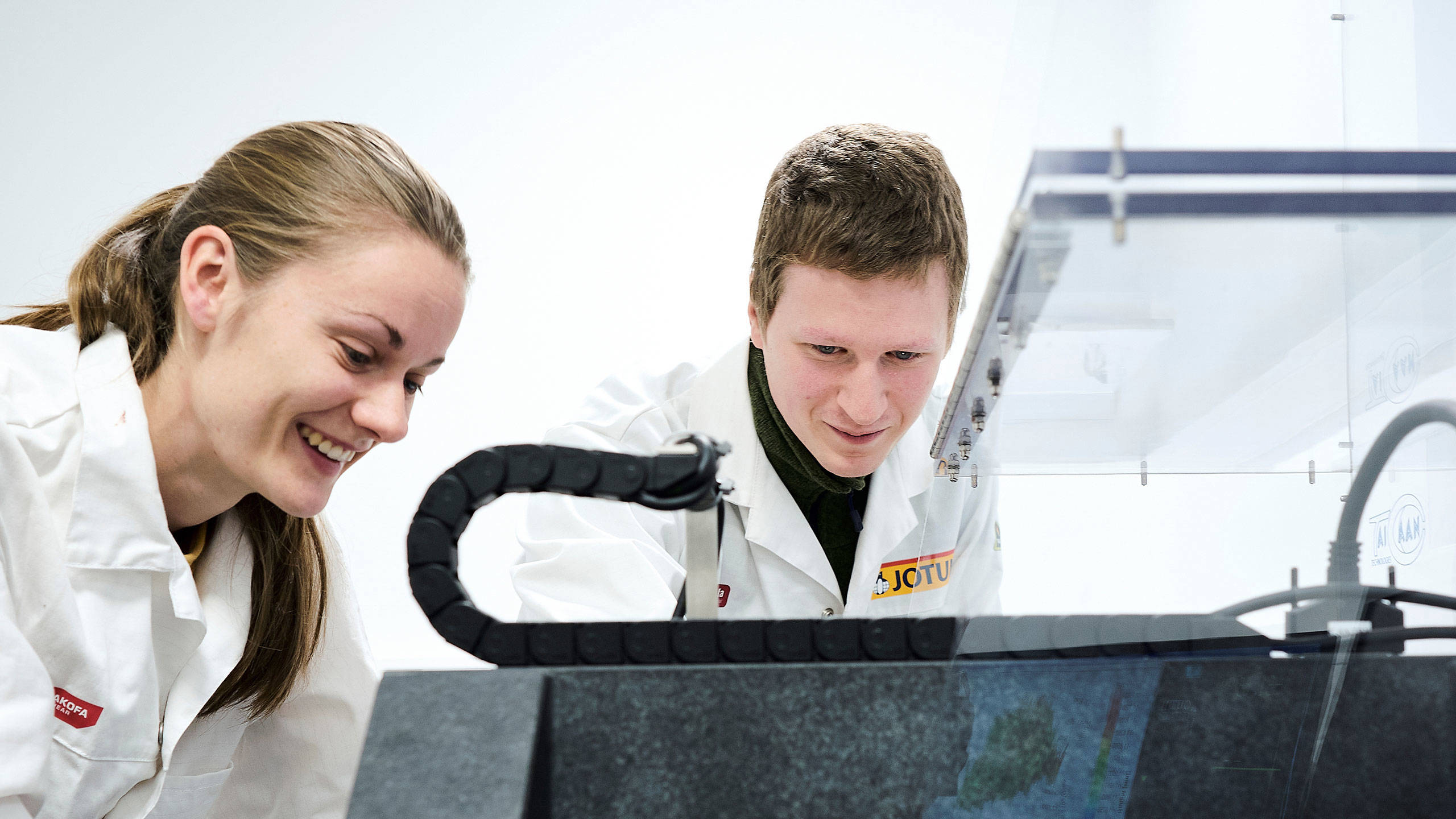 Two scientists working at the R&D centre in Norway